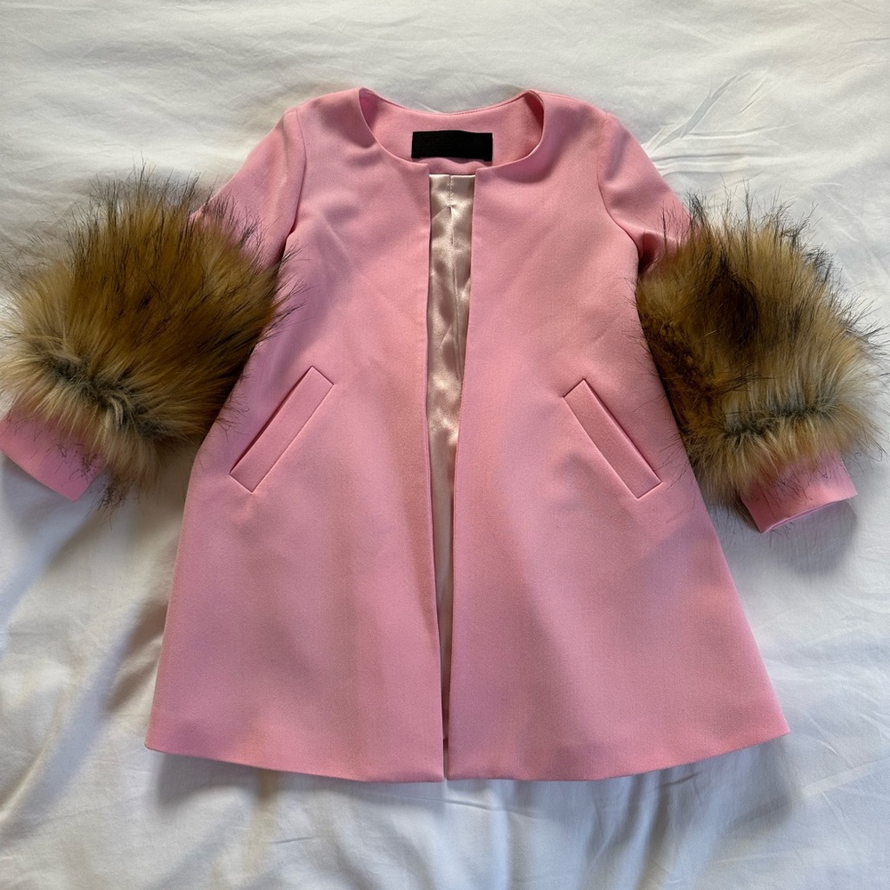 Morgan Clifford “Esmeralda” Little Girl’s Size 4 Coat Jacket Pink w/Faux FurTrim
